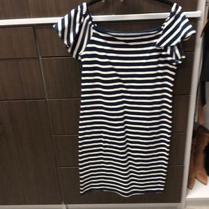 Ralph Lauren blue and white striped cotton dress